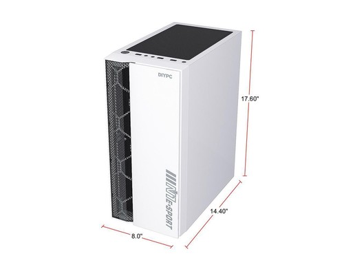 DIYPC DIY-S08-W White USB 3.0 Steel / Tempered Glass ATX Mid Tower Computer Case - Picture 8 of 12
