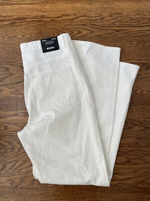 New Weekday Rowe Jeans Womens Size 32X32 Extra High Straight White 5 Pocket