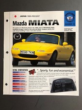 1989 Mazda Miata Roadster IMP "Hot Cars" Spec Sheet Folder Brochure Awesome