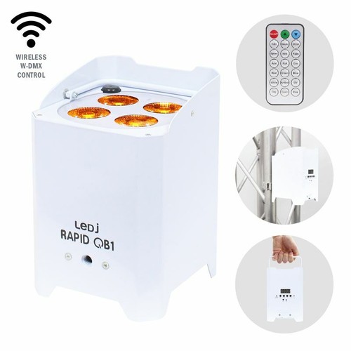 LEDJ Rapid QB1 RGBA (White Housing) Battery Wireless Uplighter - Picture 1 of 12
