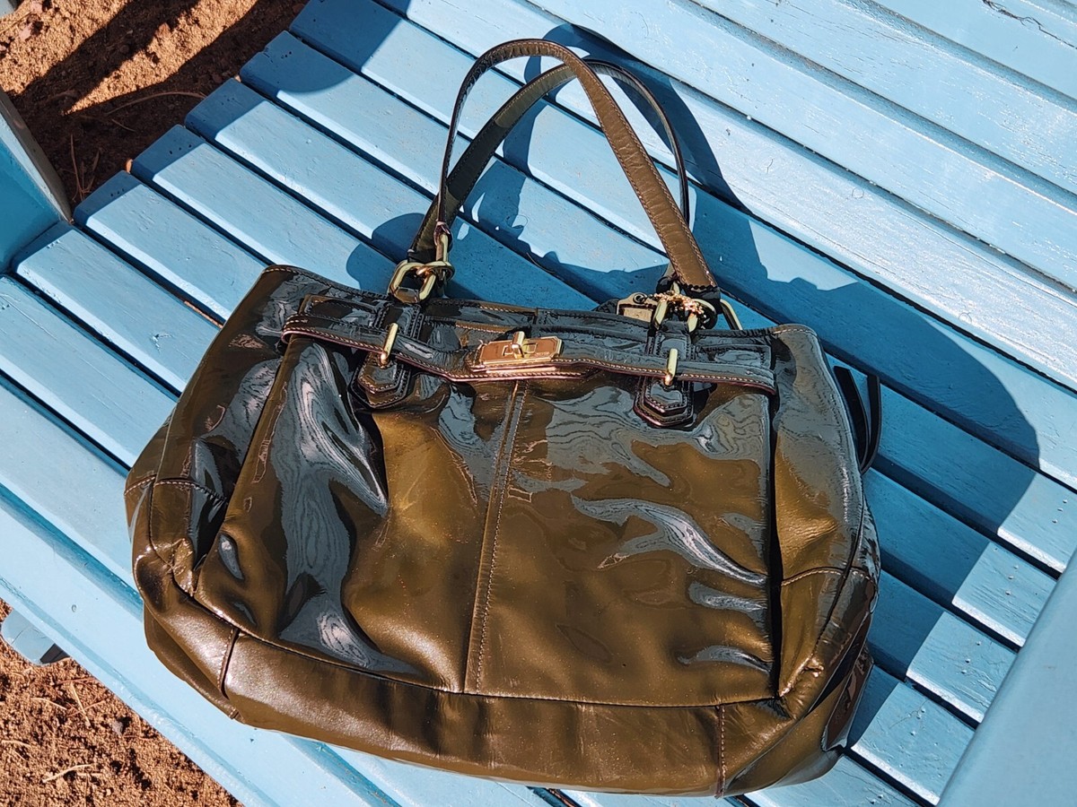 ★NlCK&NLCOLE★ CRYSTAL LEATHER BOSTON BAG_SILVER Authentic COACH Chelsea Jayden Patent Leather Green Gold