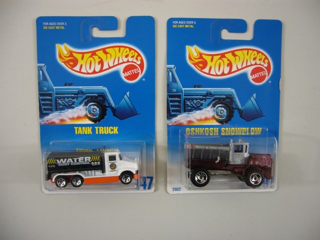 LOT OF (2) 1991 HOT WHEELS: #147 TANK TRUCK, #201 OSHKOSH ...