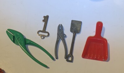 Vtg Lot 5 Tool Cracker Jack Gumball Prize Premium Vending Pliers Shovel Dustpan