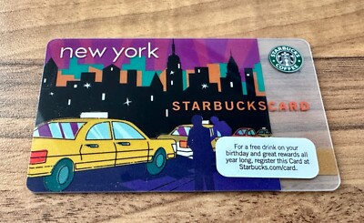 STARBUCKS 2010 NEW YORK USA YELLOW TAXI BIG APPLE SCENE GIFT CARD 6059