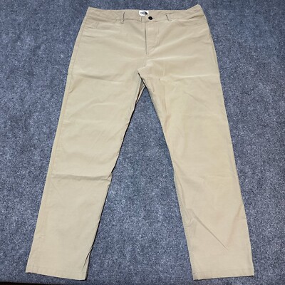 The North Face Pants Mens 40 Khaki Nylon Blend Mid Rise Lightweight Pockets