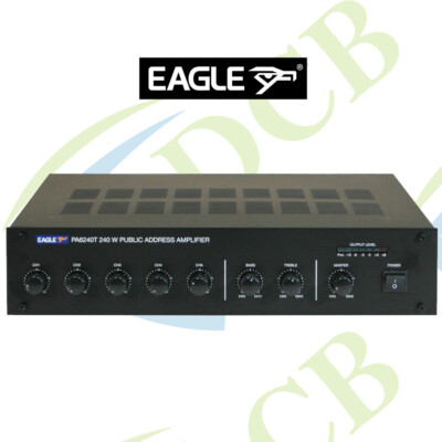 Eagle PA6000 Series 100V 240W Line Mixer Profi Verstärker PA-System 8 Ohm