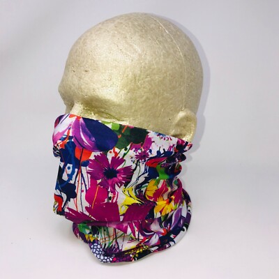 Rainbow Spring Flowers Floral Multi Function Headwear Face Mask Neck Gaiter