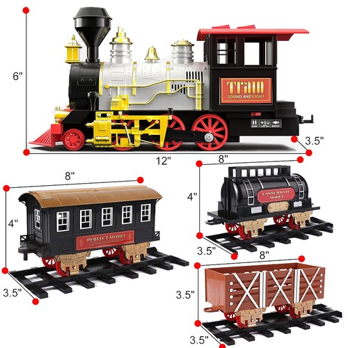 Electric Operated Christmas Train Round Track Toy Set W/ Light Smoke Sound Gift - Picture 9 of 12