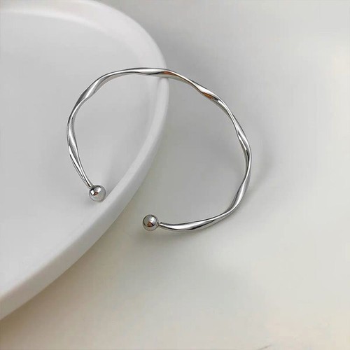 Minimalist Curve Wave Bracelet-Elegant Alloy Cuff Bracelet Women Fashion Jewelry - Picture 12 of 13
