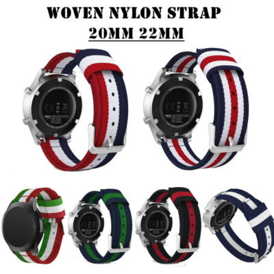 20/22mm Nylon Sport Band Strap for Samsung Galaxy Watch 41/45mm 42/46 Gear S3 S2