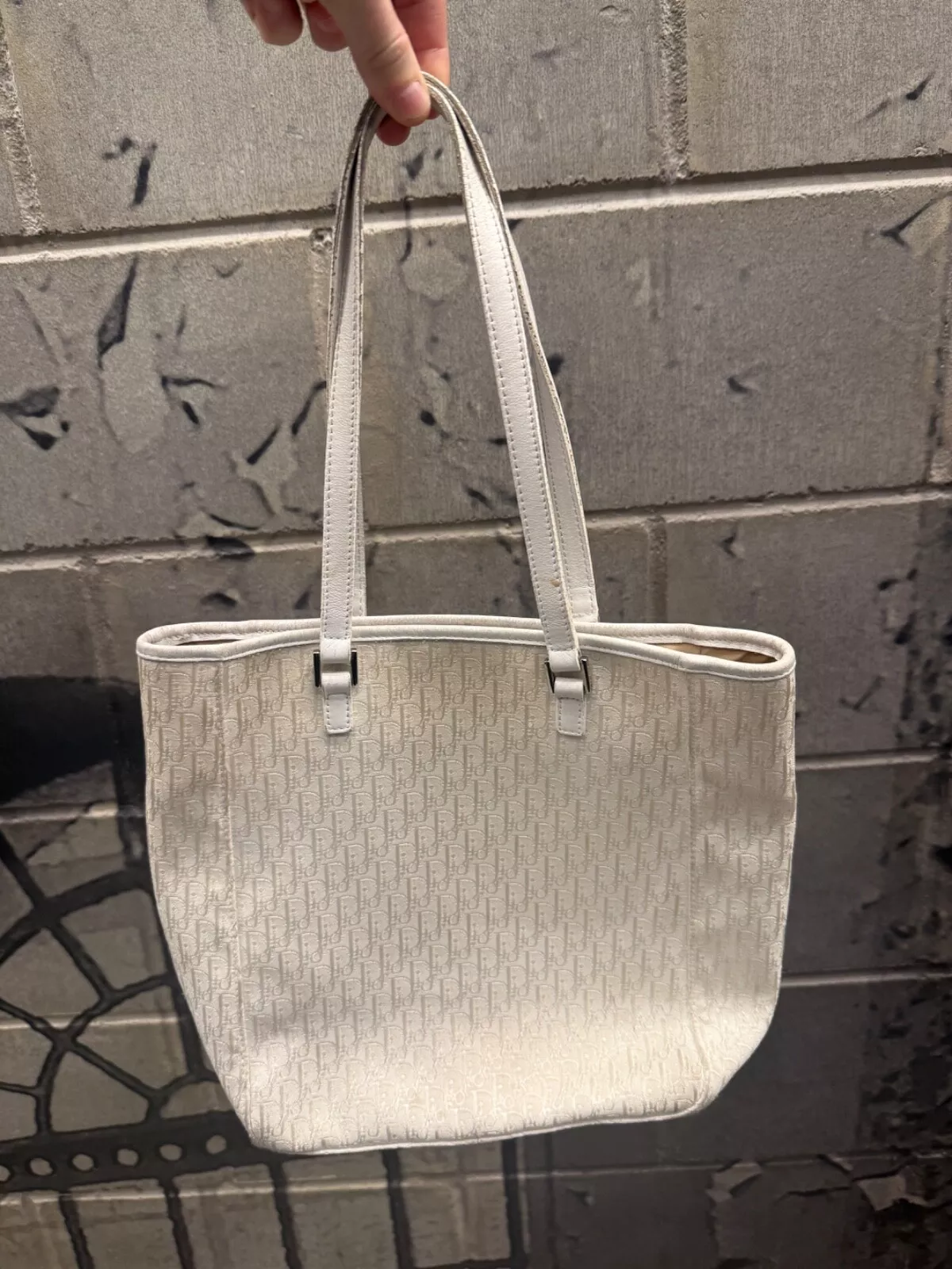 Sac fourre tout blanc Christian Dior vintage main