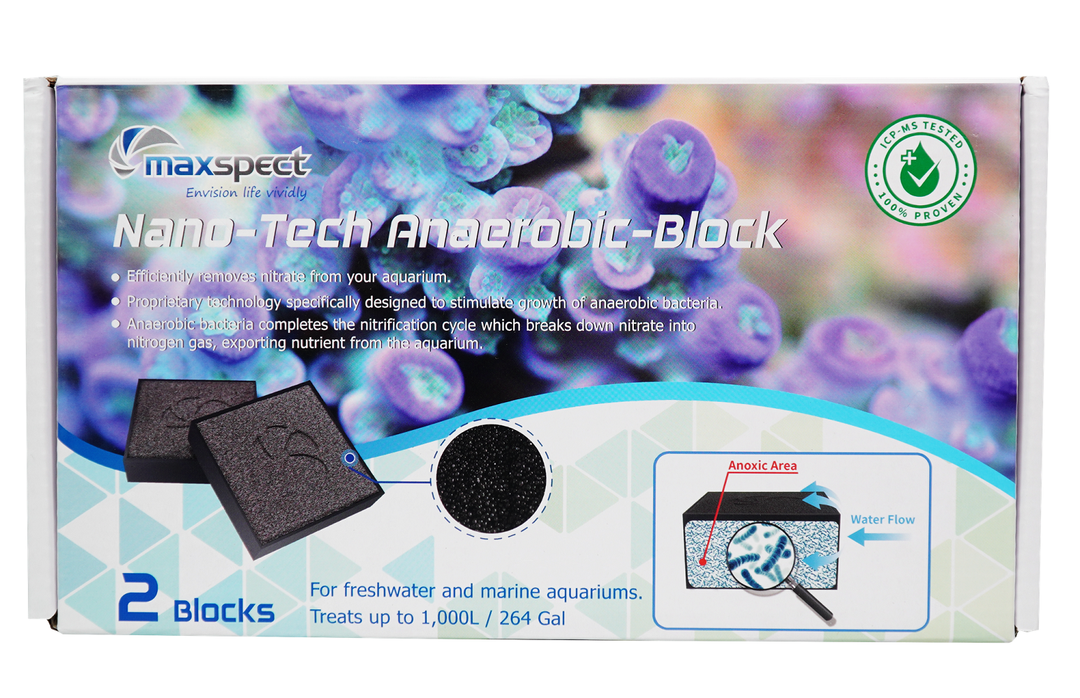MAXSPECT NANO TECH ANAEROBIC BLOCK 2 PCS ACQUARIO DOLCE MARINO RIMUOVE NITRATI