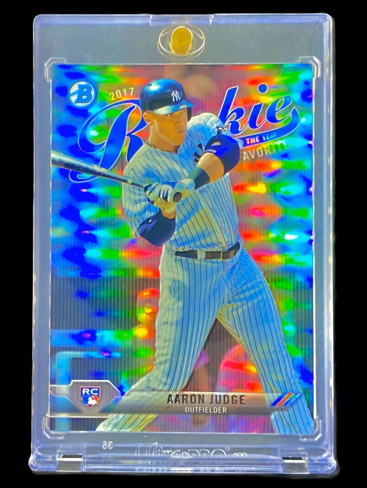 AARON JUDGE ROOKIE REFRACTOR RC Topps Chrome Holo 2017 Bowman Non Auto - YANKEES - Image 2 of 4