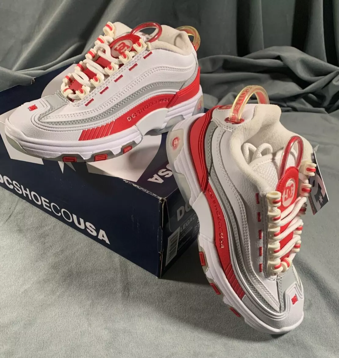 DC Legacy OG Women s Shoes Skateboarding size 5.5 red and white