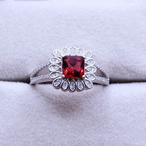 Bague Vintage Argent 925 époque Soviétique URSS - Zircone Cubique - Ancienne Occasion Bon état