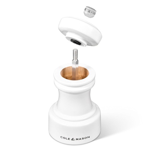 Cole & Mason Hoxton White Gloss Kitchen Pepper Mill Seasoning Grinder 104mm - Picture 3 of 6