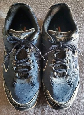 Skechers Leather Trim Men's Vigor 3.0 Training Sneakers Navy/Black - Sz 11.5