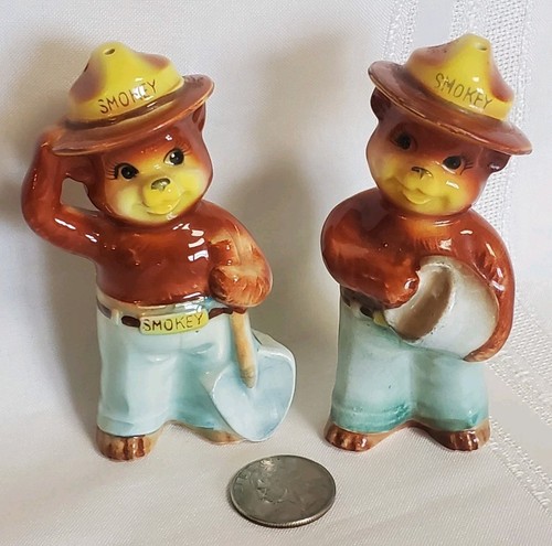 Vintage Smokey The Bear Salt And Pepper Shakers
