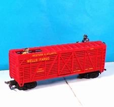 WORKS! EXC VINTAGE LIONEL HO #0370 OPERATING WELLS FARGO SHERIFF + OUTLAW CAR