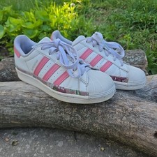 Adidas Originales Superstar Niñas Niños Zapatos Tenis Blanco Rosa Talla US 5