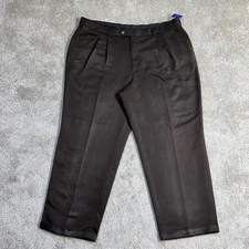 George Men's Pleated Front Straight Leg Regular Fit Dress Pants Brown Sz 32x30
