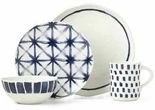 LENOX ~ Painted Elements INDIGO SKETCH ~ 4 Piece Place Setting  Dinnerware NIB