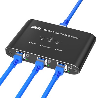 PoE Splitter 1 in 3 Out, Gigabit 3 Port PoE Switch, IEEE 802.3at/af Compliant...
