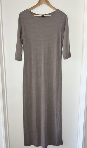 SIGRID OLSEN Tan Stretch Rayon Knit Maxi Dress Medium Minimalist Core Classic EU