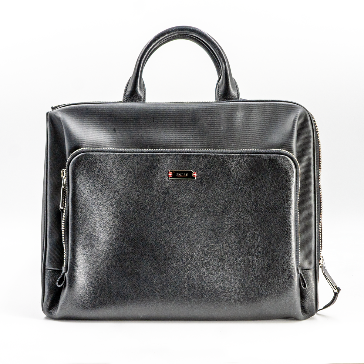 BALLY Valdio Business Bag in Leather and Canvas Trainspotting Slim