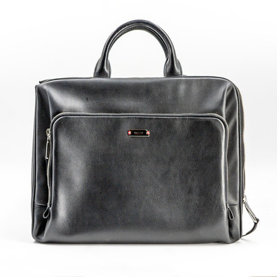 BALLY Valdio Business Bag in Leather and Canvas Trainspotting Slim