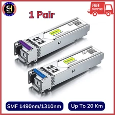 10Gtek A Pair of 1.25G SFP Bidi Transceiver, 1000Base-BIDI SingleMode Simplex LC