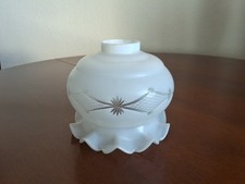 Lampenschirm- Ersatz Im Art Deco Stil, Milchglas, Glasgravur, ¤- ca.13,5 cm.