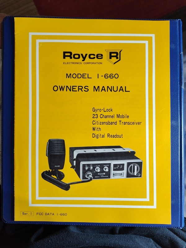 Royce Model 1-660 Owner's Manual