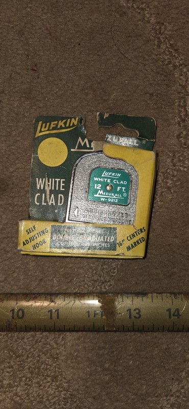 Vintage Lufkin 12ft White Clad Tape Measure