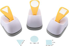3 Piece Craft Lever Paper Punch Set Square Circle Triangle DIY Scrapbooking Tool