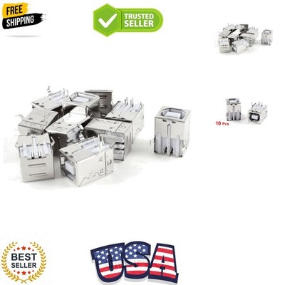 USB Female Type-B Jack 4-Pin 90 Degree PCB DIP Socket Connector 10 Pcs