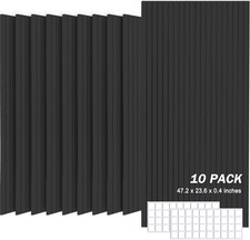 Large Acoustic Wall Panels, 10 Pack,47" X 23.6", Black