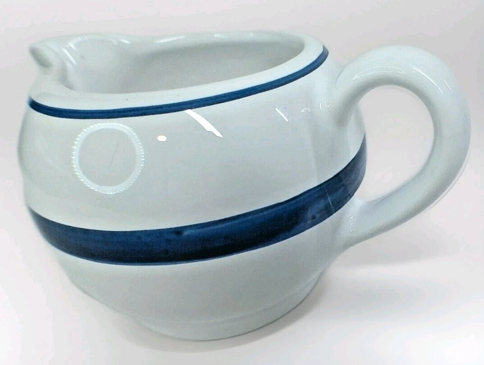 Nautica Signatures сливочник керамика Португалия белая темно-синяя полоса б/у в отличном состоянии - Изображение 3 из 4