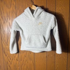 Nike Girls White Sherpa Fleece Hoodie Size 6X