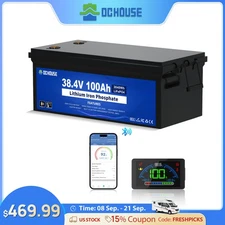 36V 100AH Golf Cart Lithium Battery Bluetooth APP& LCD Monitor Deep Cycle