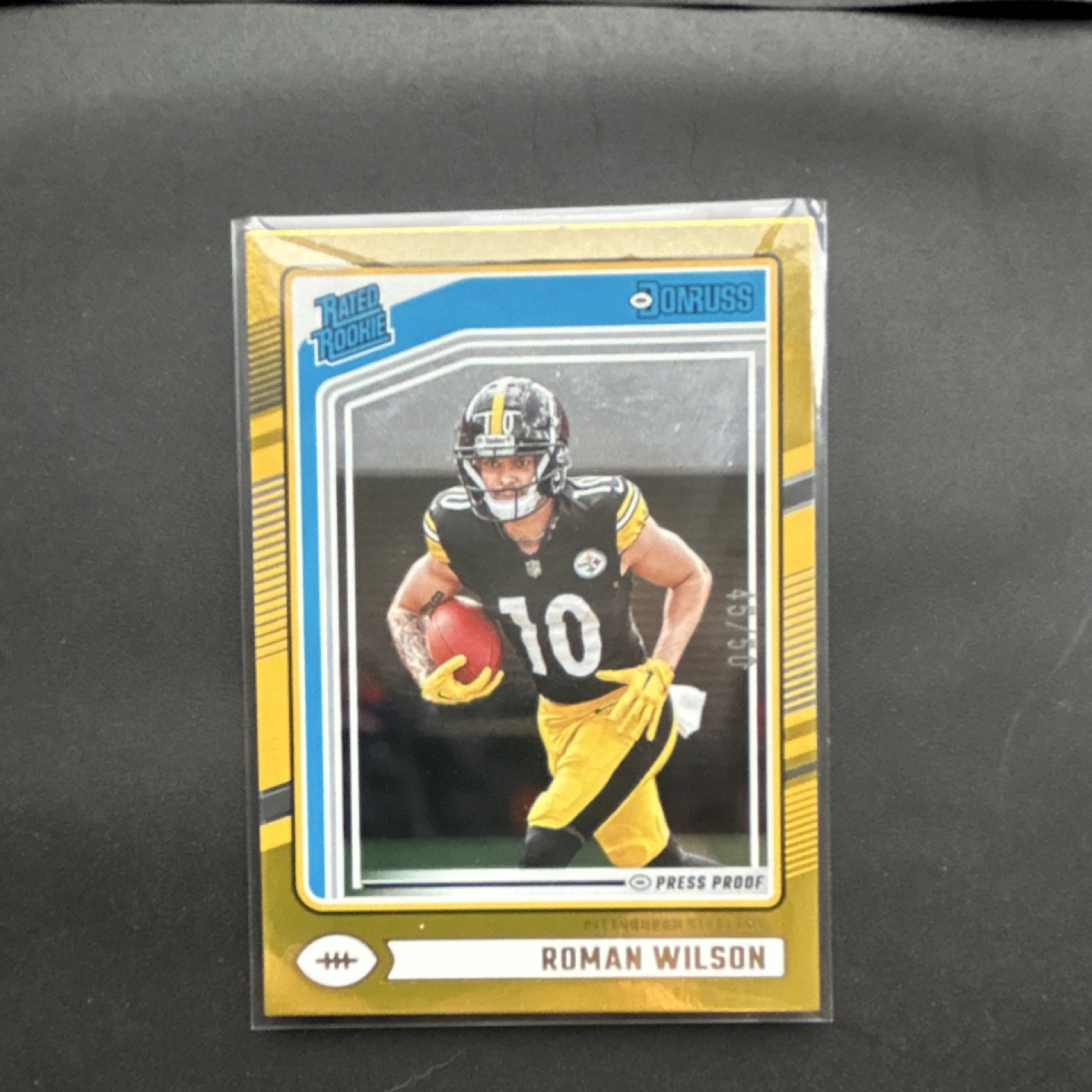 GOLD 45/50 2024 Panini Donruss Roman Wilson Press Proof #348 Rookie Card