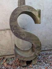 Stone Carving Old 18th century Stone Letter S Handmade Derbyshire Sandstone 