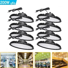 8 Pack 200W Led UFO High Bay Light Industrial Warehouse Commercial Light Fixture