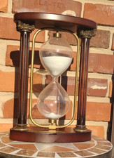 Vintage Bombay Company Brass Mahogany Hourgla...