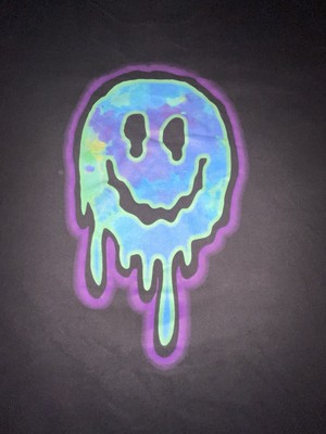 Vintage Fruit Of The Loom Melting Neon Smiley Face Size: 2XL 100% Cotton