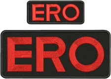ER0 EMB PATCH 4X10 AND 2X5 HOOK ON BACK RED ON BLACK