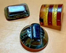 3 LARGE FASHION DESIGNER BUTTONS - Vintage - Resin