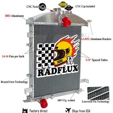 All Aluminum Cooling Radiator For 1928 1929 Ford Model A 3.3L L4 Engine MT 2 Row