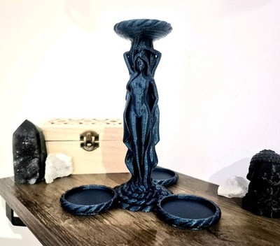 Hecate Zauber Kerzenhalter Hexerei 4x Kerzenhalter. Galaxy Glitzer Blau