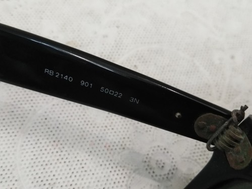 Vintage Ray-Ban WAYFARER RB 2140 901 50•22 3N Nero Lucido Classico (LEGGI) - Foto 6 di 11